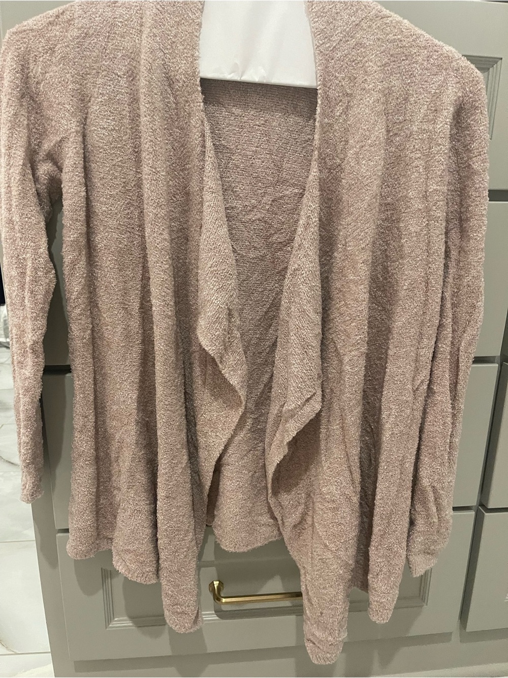 Kid’s Barefoot Dreams Open-Front Cardigan Sweater - Blush